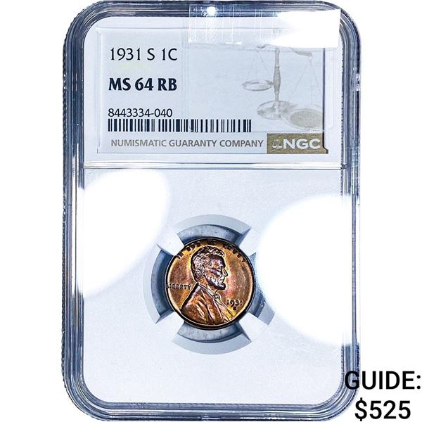 1931-S Wheat Cent NGC MS64 RB