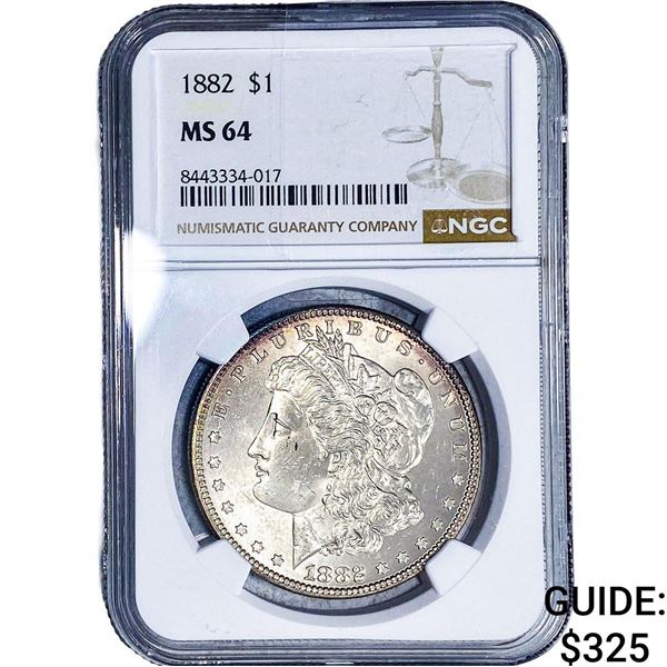 1882 Morgan Silver Dollar NGC MS64