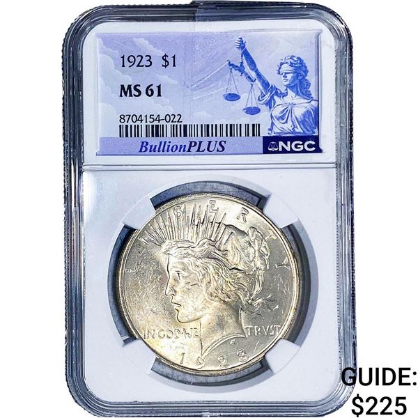 1923 Silver Peace Dollar NGC MS61