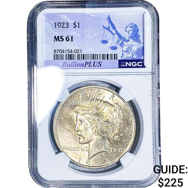 1923 Silver Peace Dollar NGC MS61