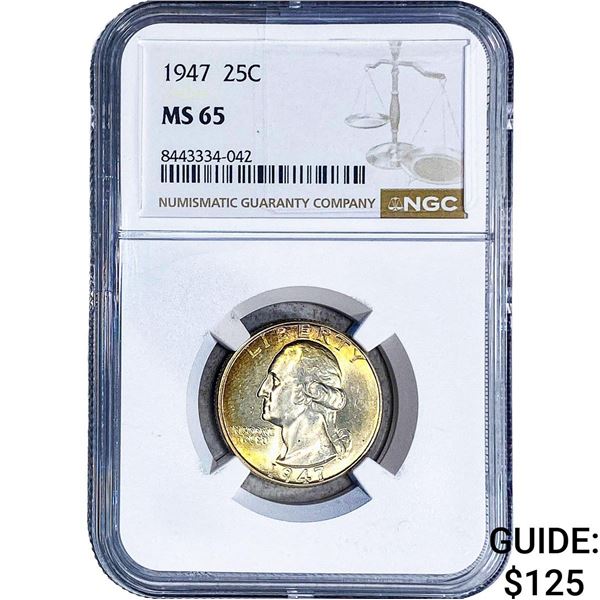 1947 Washington Silver Quarter NGC MS65