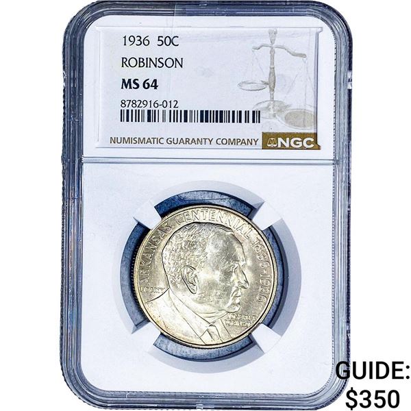 1936 Robinson Half Dollar NGC MS64