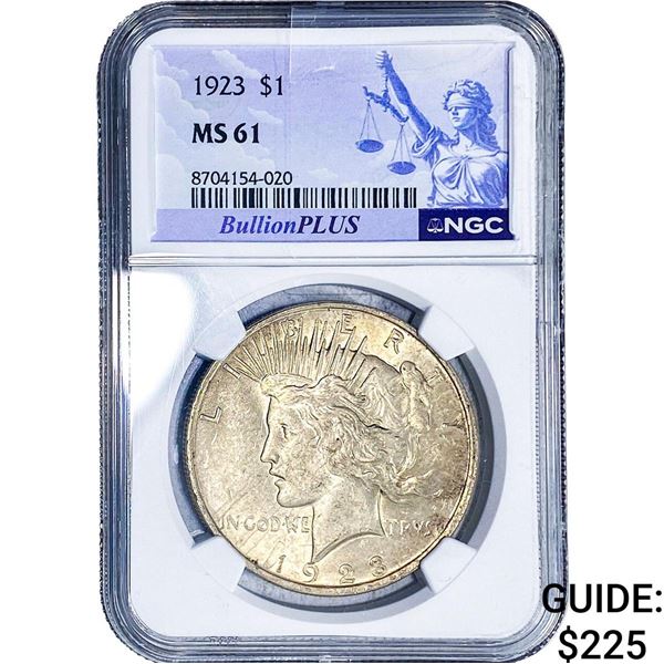 1923 Silver Peace Dollar NGC MS61