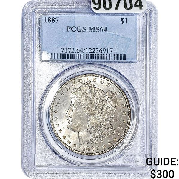 1887 Morgan Silver Dollar PCGS MS64