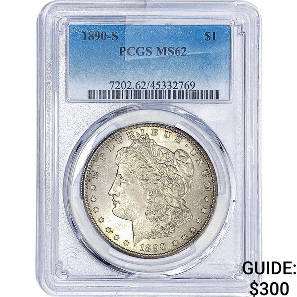 1890-S Morgan Silver Dollar PCGS MS62
