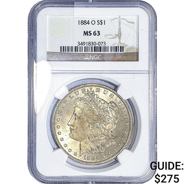 1884-O Morgan Silver Dollar NGC MS63