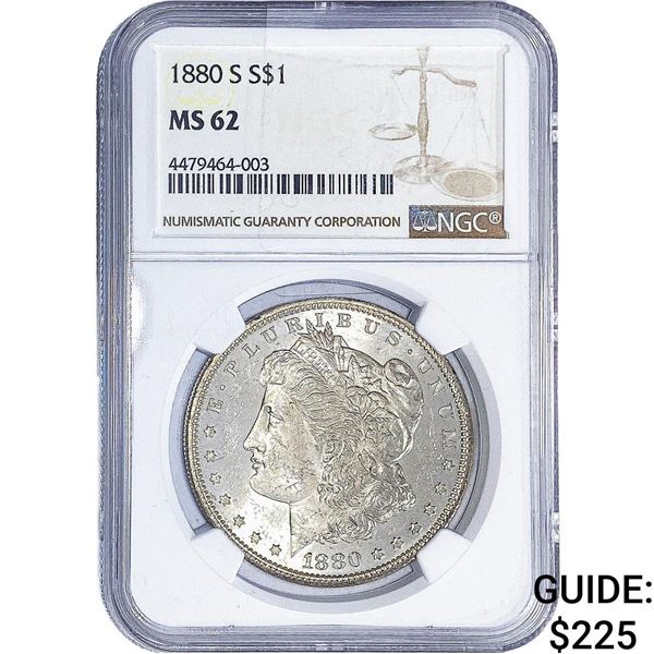 1880-S Morgan Silver Dollar NGC MS62
