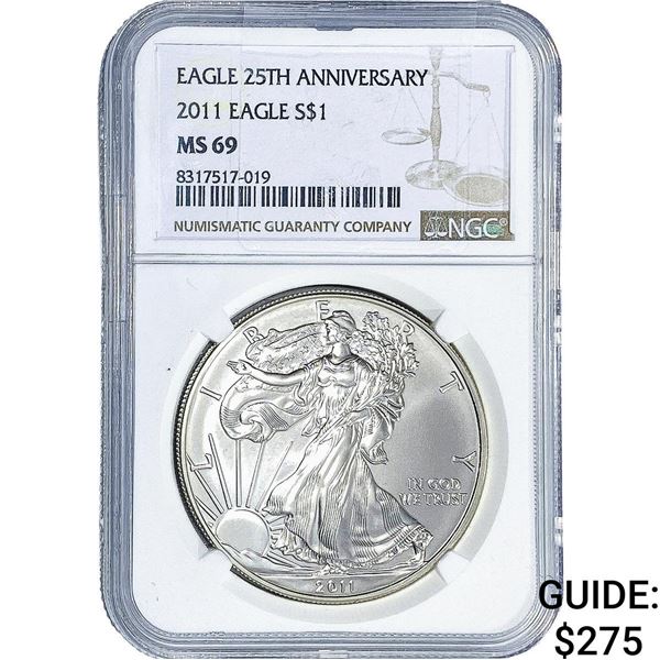 2011 Silver Eagle NGC MS69