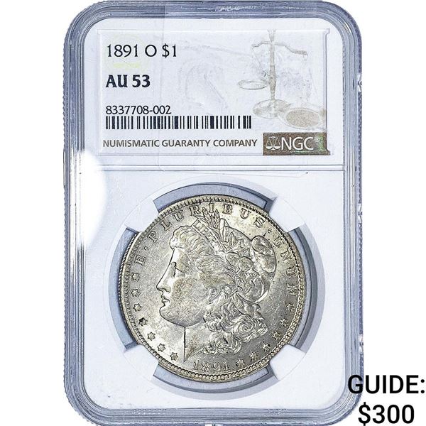 1891-O Morgan Silver Dollar NGC AU53