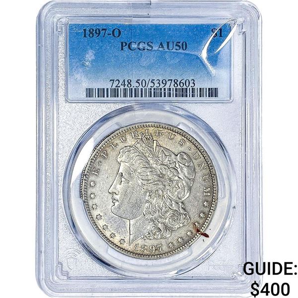 1897-O Morgan Silver Dollar PCGS AU50
