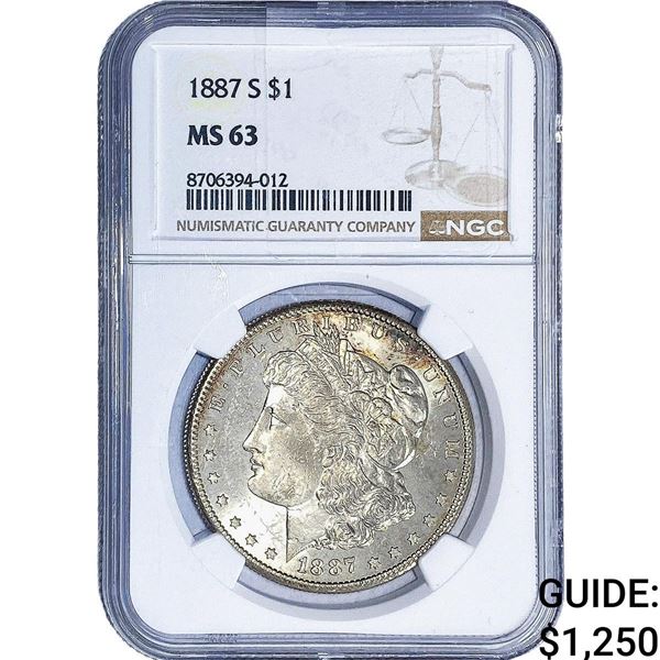 1887-S Morgan Silver Dollar NGC MS63