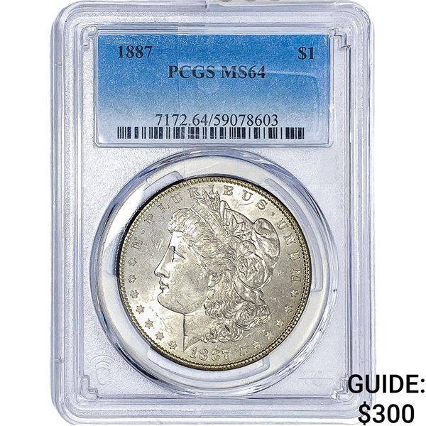 1887 Morgan Silver Dollar PCGS MS64