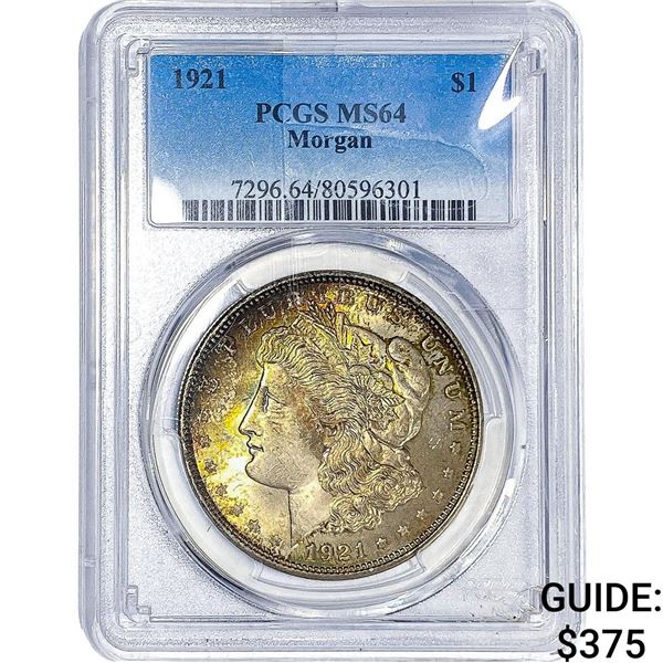1921 Morgan Silver Dollar PCGS MS64