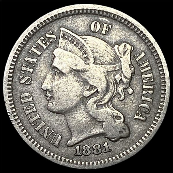 1881 Nickel Three-Cent Piece LIGHTLY CIRCULATED