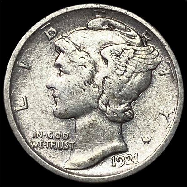1921-D Silver Mercury Dime LIGHTLY CIRCULATED