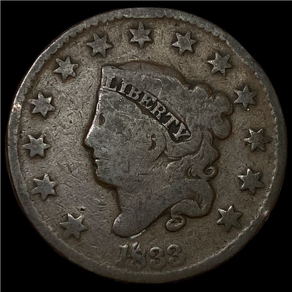 1833 Coronet Head Large Cent NICELY CIRCULATED