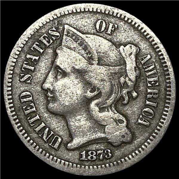 1873 Nickel Three-Cent Piece LIGHTLY CIRCULATED