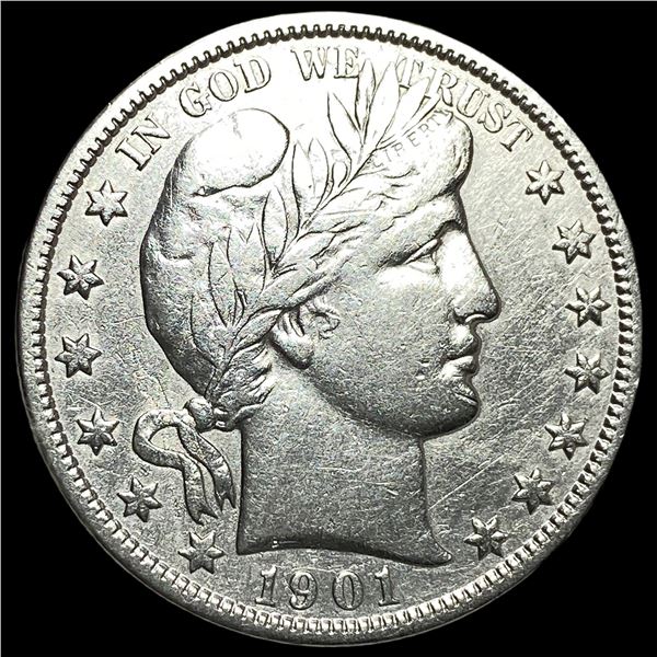 1901 Silver Barber Half Dollar NEARLY UNCIRCULATED