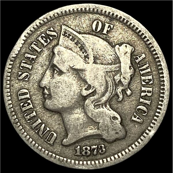1873 Nickel Three-Cent Piece LIGHTLY CIRCULATED