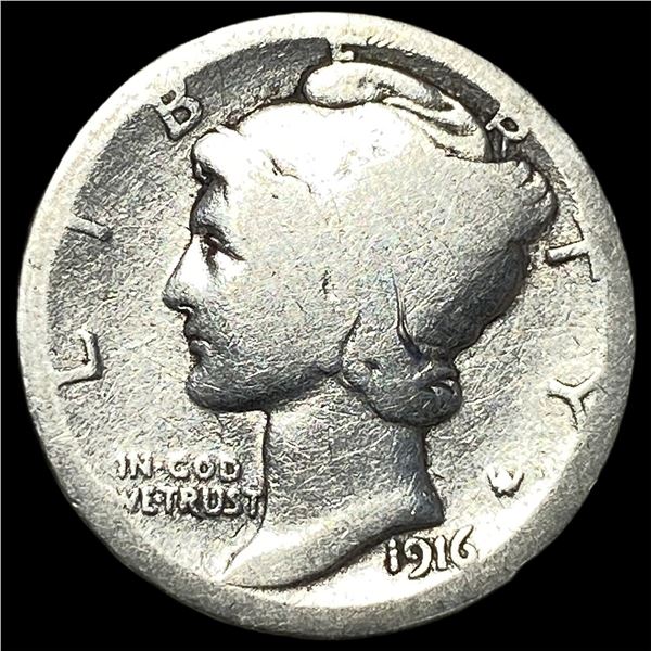 1916-D Silver Mercury Dime NICELY CIRCULATED