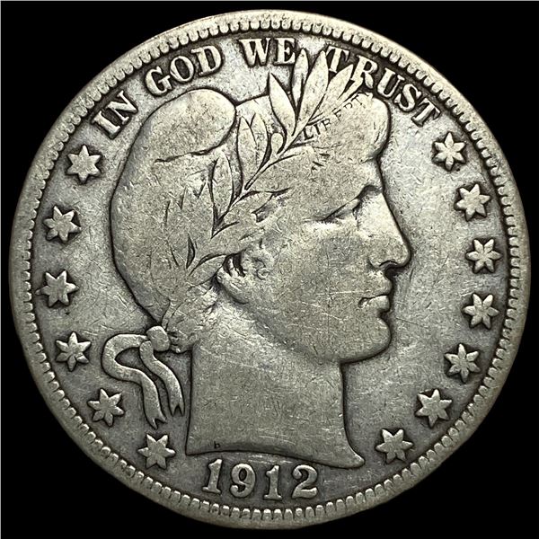 1912-S Silver Barber Half Dollar ABOUT UNCIRCULATED