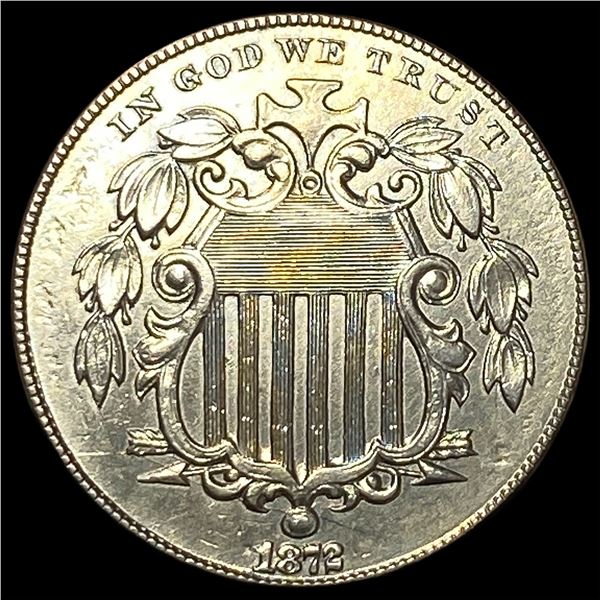 1872 Shield Nickel CHOICE AU