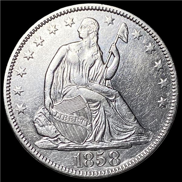 1858 Silver Seated Liberty Half Dollar UNCIRCULATED