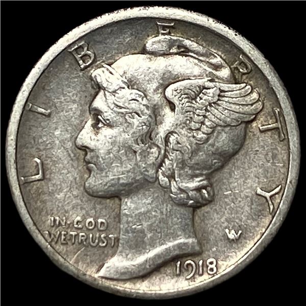 1918-S Silver Mercury Dime CLOSELY UNCIRCULATED