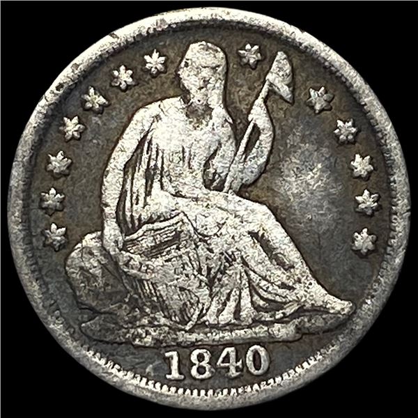 1840-O Silver Seated Liberty Half Dime LIGHTLY CIRCULATED