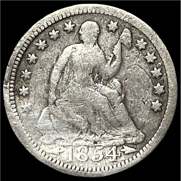 1854 Seated Liberty Half Dime LIGHTLY CIRCULATED