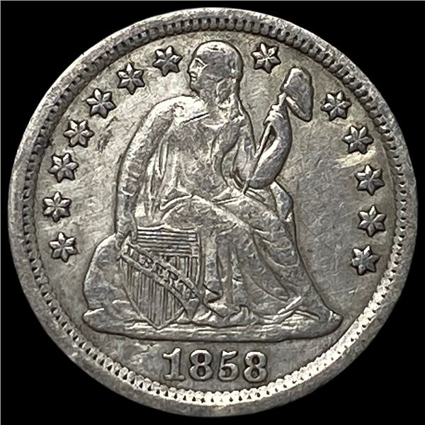 1858 Silver Seated Liberty Dime CLOSELY UNCIRCULATED