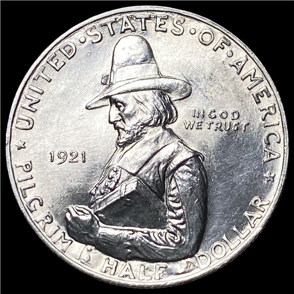 1921 Silver Pilgrim Half Dollar GEM BU