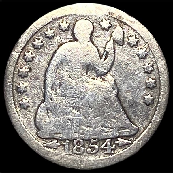1854 Seated Liberty Half Dime NICELY CIRCULATED