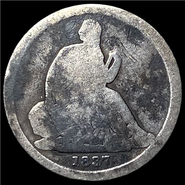 1837 Silver Seated Liberty Dime NICELY CIRCULATED