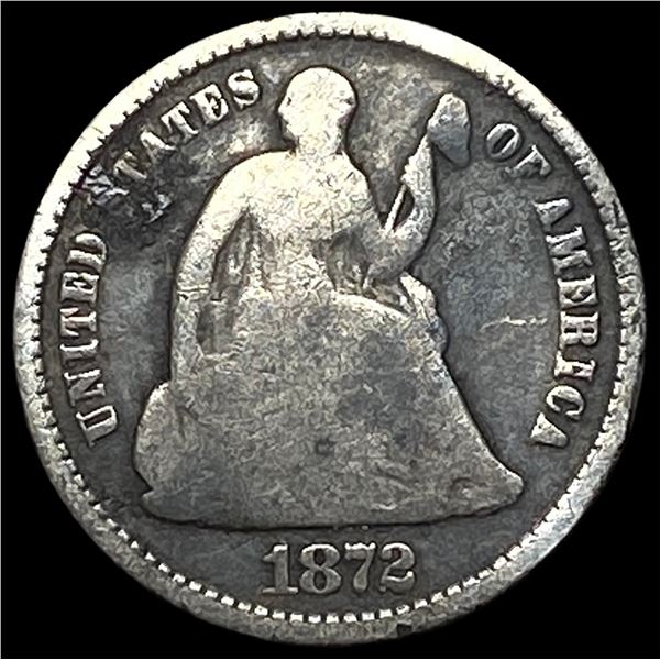 1872 Seated Liberty Half Dime NICELY CIRCULATED