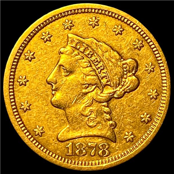 1878-S Gold $2.5 Liberty Head Quarter Eagle NEARLY UNCIRCULATED
