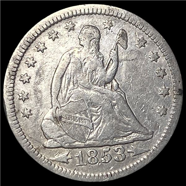 1853 Arrows/Rays Seated Liberty Quarter CLOSELY UNCIRCULATED