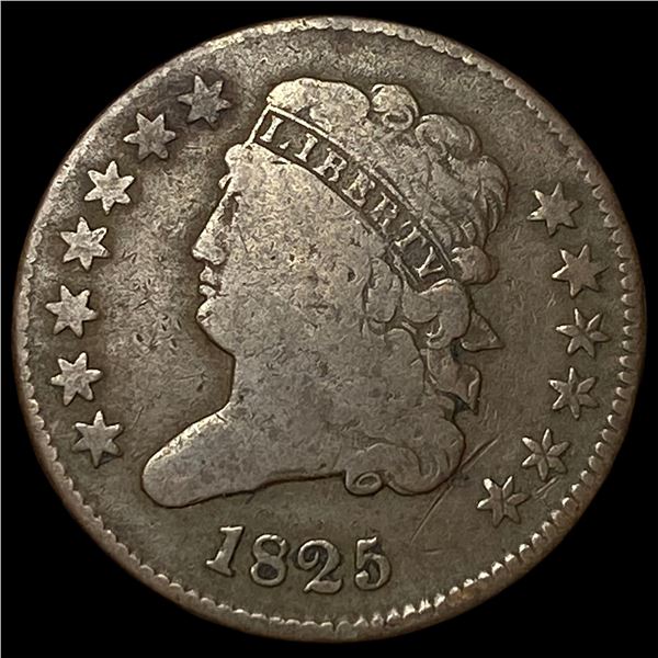 1825 Classic Head Half Cent LIGHTLY CIRCULATED