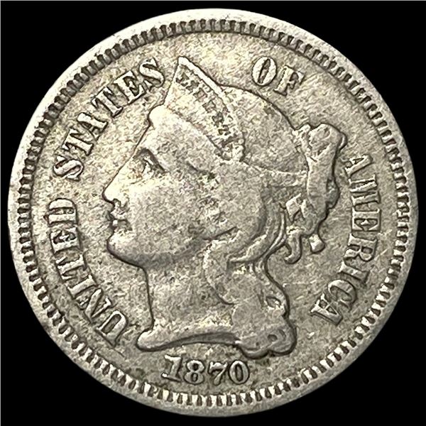 1870 Nickel Three-Cent Piece LIGHTLY CIRCULATED