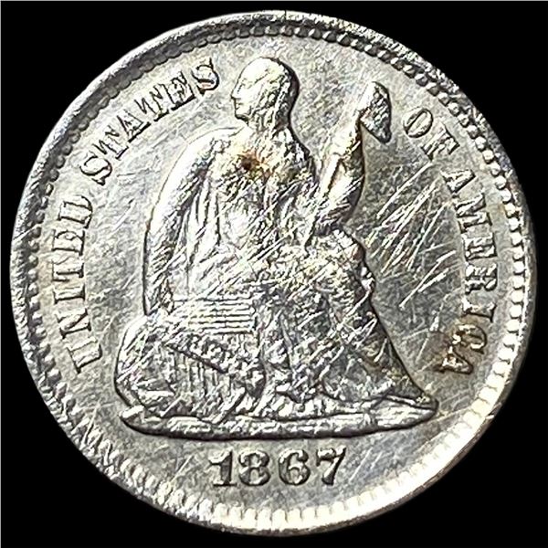 1867-S Silver Seated Liberty Half Dime HIGH GRADE