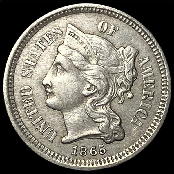 1865 Nickel Three-Cent Piece CHOICE AU