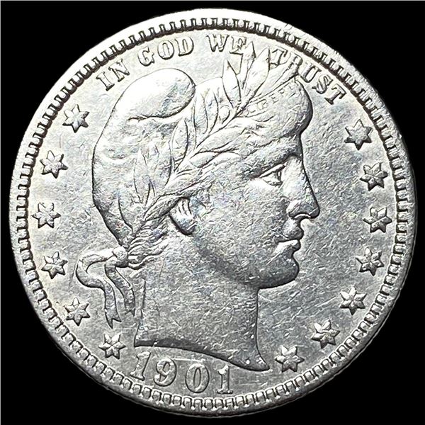 1901-O Barber Silver Quarter NEARLY UNCIRCULATED
