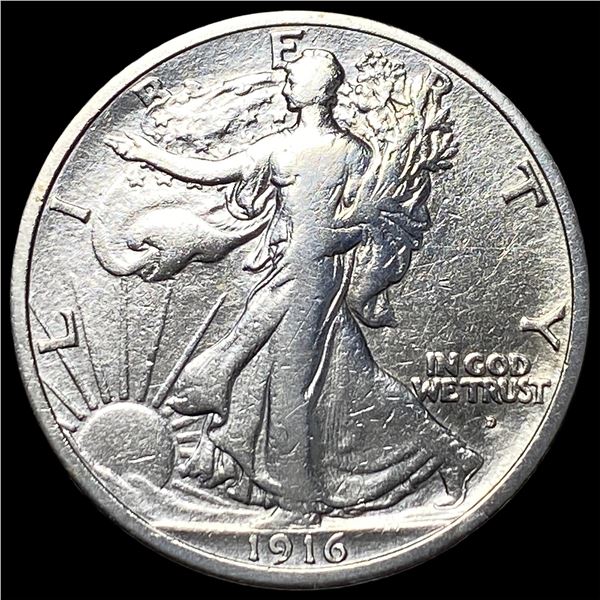 1916-D Walking Liberty Half Dollar NEARLY UNCIRCULATED