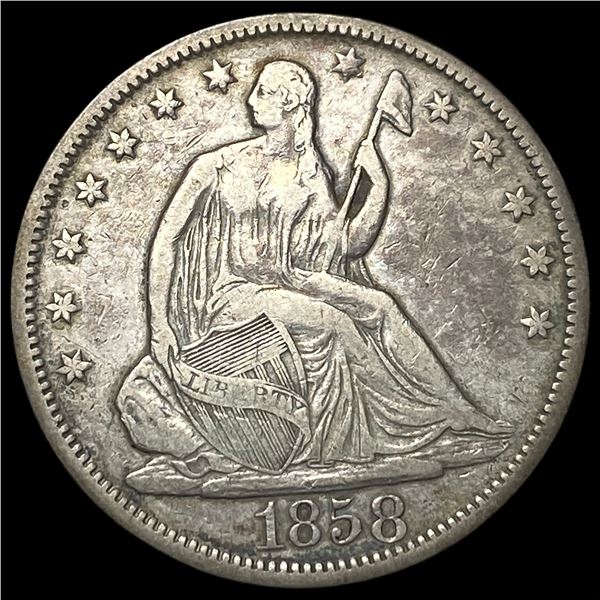 1858 Seated Liberty Half Dollar CLOSELY UNCIRCULATED