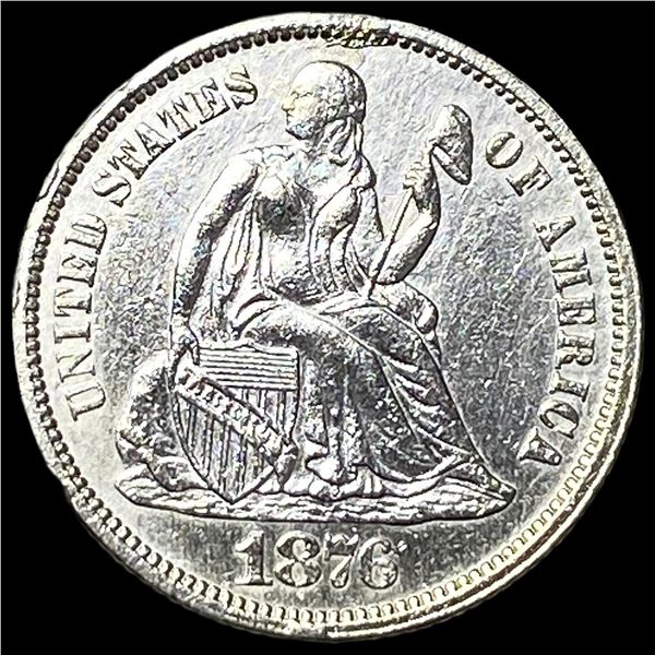 1876 Silver Seated Liberty Dime CLOSELY UNCIRCULATED