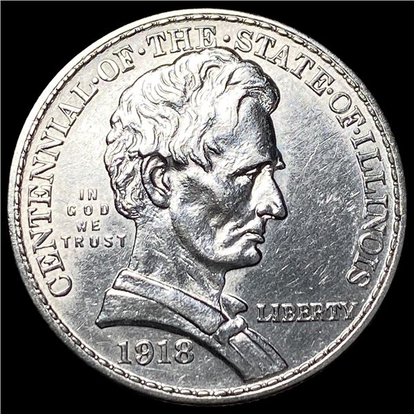 1918 Silver Illinois Half Dollar GEM BU