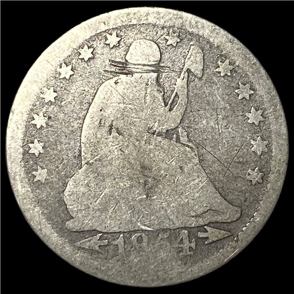 1854 Seated Liberty Quarter NICELY CIRCULATED