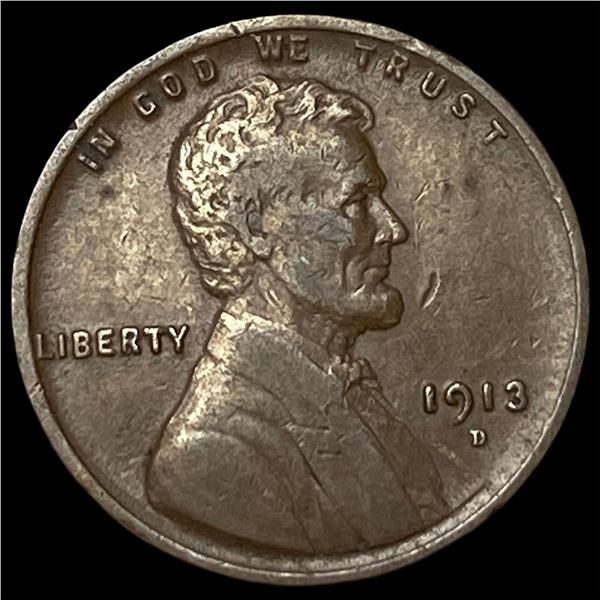 1913-D Lincoln Wheat Cent NEARLY UNCIRCULATED