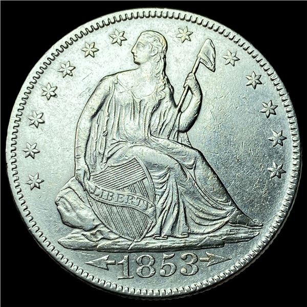 1853 Arrows/Rays Seated Liberty Half Dollar  UNCIRCULATED