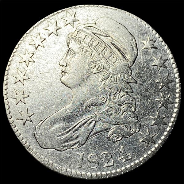 1824 Capped Bust Half Dollar NEARLY  UNCIRCULATED
